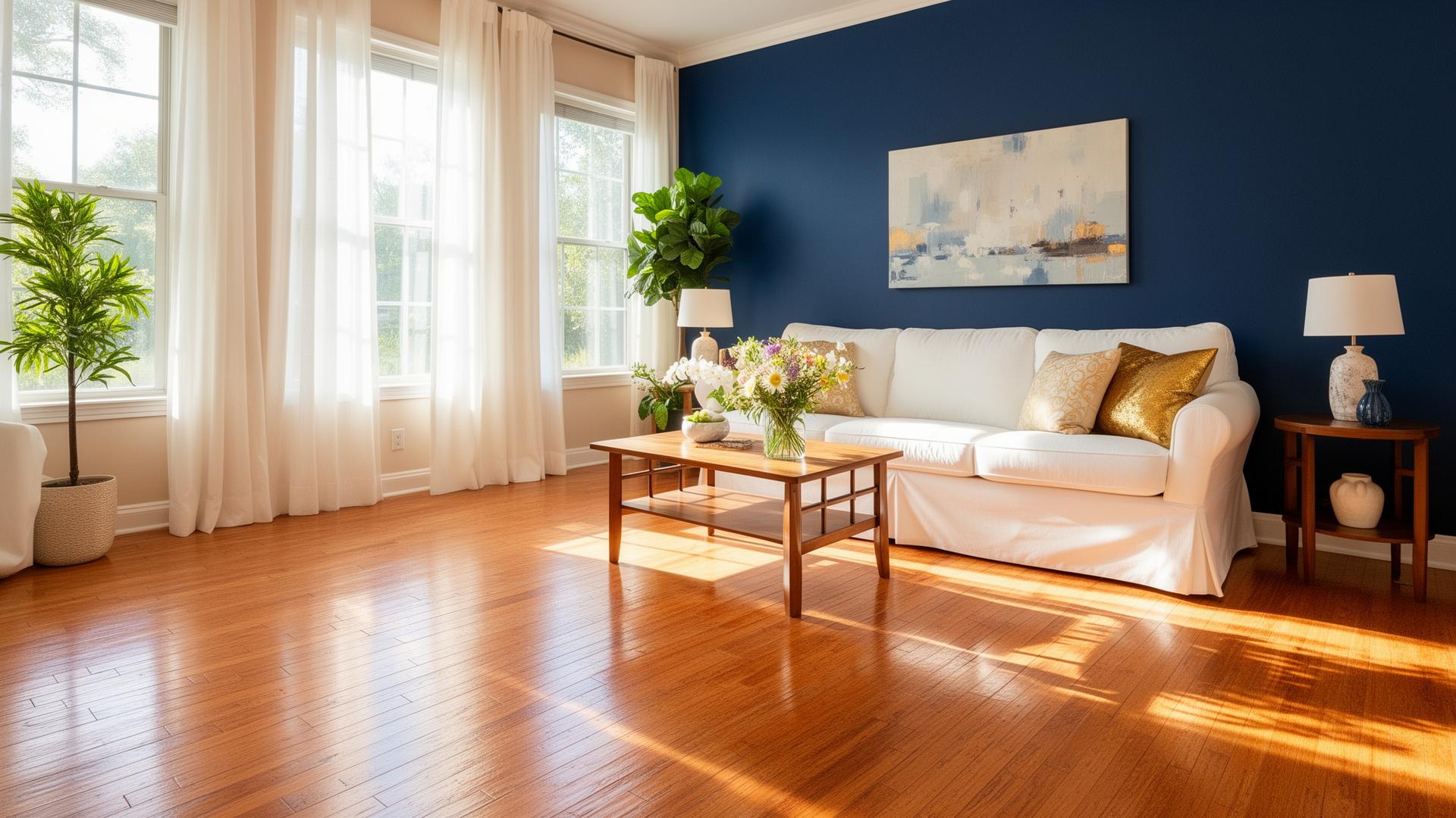 A freshly cleaned, sunlit Orlando living room